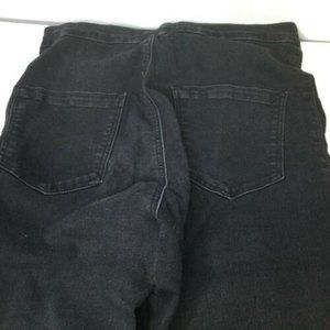 Topshop Joni Moto Skinny Jeans Sz 28 x 30 Black Denim Slim Stretch Woman